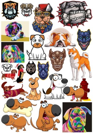 Variety of Dog Illustrations and Cartoon Characters Free Vector
