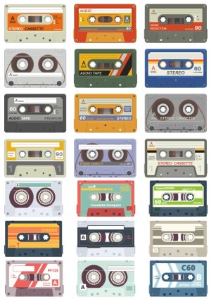 Retro Audio Cassette Tape Vector Set Free Vector
