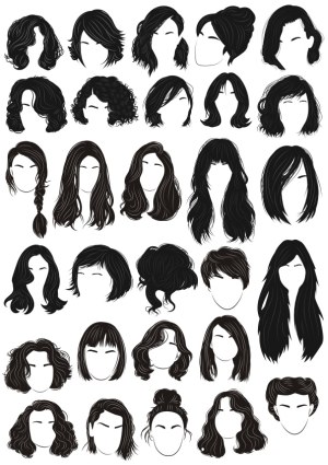 Collection of Female Hairstyles Vector Set Free Vector