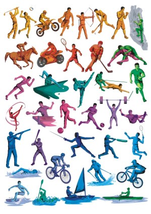 Colorful Vector Illustrations of Various Sports Activities Free Vector