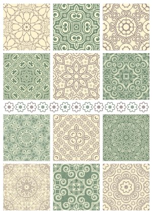 Seamless Vintage Floral and Geometric Vector Patterns Free Vector