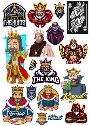 Collection of King Illustrations and Royal Themed Logos Free Vector