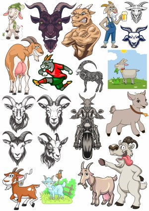 Collection of Cartoon and Detailed Goat Illustrations and Mascots Free Vector