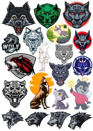 Collection of Wolf and Canine Vector Illustrations and Logos Free Vector