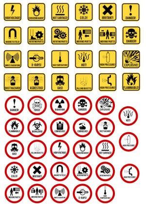 Comprehensive Set of Industrial and Safety Warning Signs Free Vector