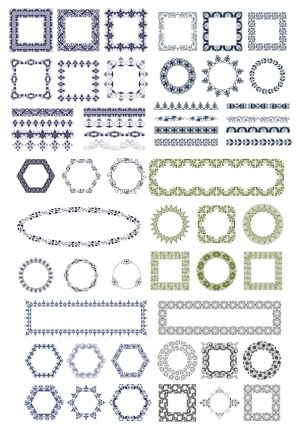 Ornate Floral and Geometric Frame and Border Vector Set Free Vector