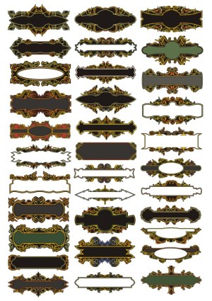 Vintage Ornate Decorative Label Frames Collection Free Vector