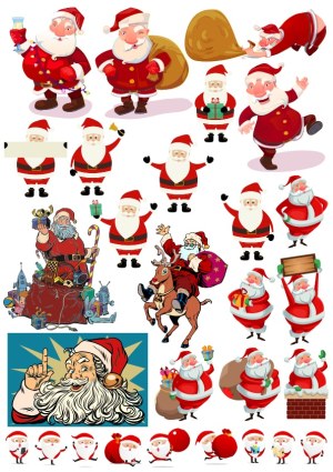 Collection of Various Santa Claus Vector Illustrations Free Vector