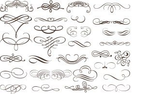 Set of Elegant Vintage Calligraphic Swirls and Flourishes Free Vector