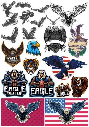 Collection of Eagle Vector Icons and Illustrations Free Vector