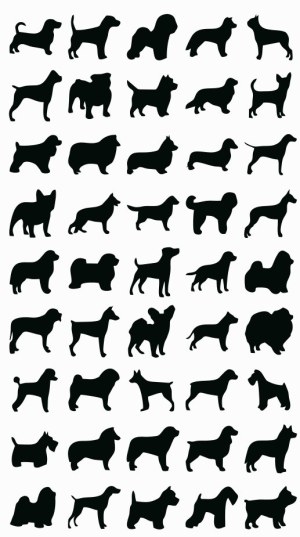 Silhouettes of Various Dog Breeds Free Vector