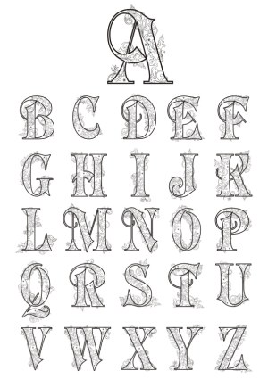 Decorative Ornate Floral Alphabet Capital Letters Free Vector