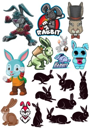 Collection of Rabbit and Bunny Character Vectors and Silhouettes Free Vector