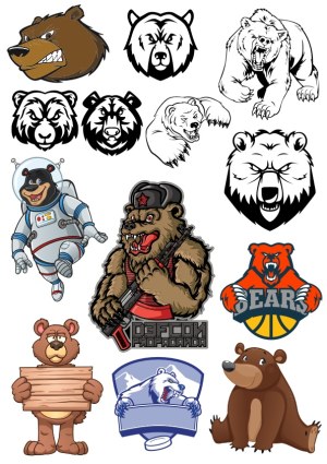 Collection of Bear-Themed Vector Illustrations and Mascots Free Vector