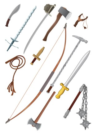 Collection of Medieval and Ancient Weapons Vector Free Vector
