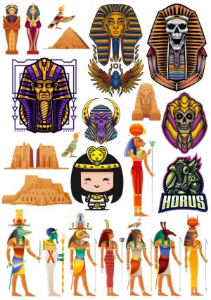 Egyptian Pharaohs and Gods Vector Collection Free Vector