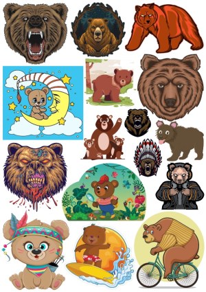 Diverse Bear Illustrations Collection with Cartoon and Fierce Styles Free Vector