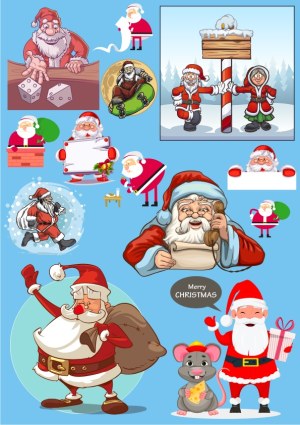 Christmas and Santa Claus Vector Illustrations Collection Free Vector