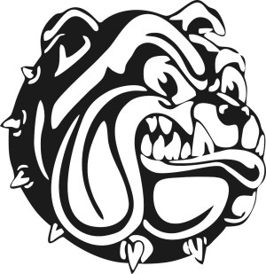 Bulldog Head Mascot with Spiked Collar Vector Free Vector