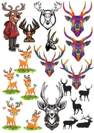Diverse Colorful and Cartoon Deer Vector Collection Free Vector
