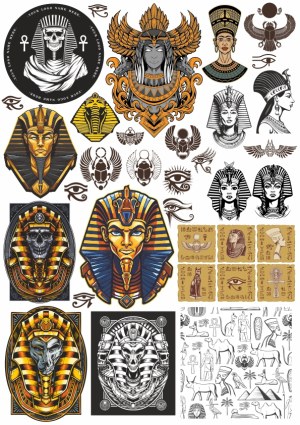Egyptian Pharaohs and Ancient Symbols Vector Collection Free Vector