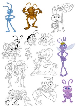 Collection of Cartoon Ant and Insect Vector Illustrations Free Vector