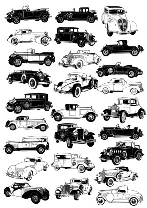 Vintage Classic Car Vector Collection Free Vector