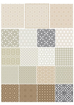 Collection of Intricate Geometric Islamic Patterns Free Vector