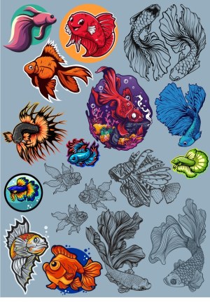 Colorful and Detailed Vector Illustrations of Various Fish Free Vector