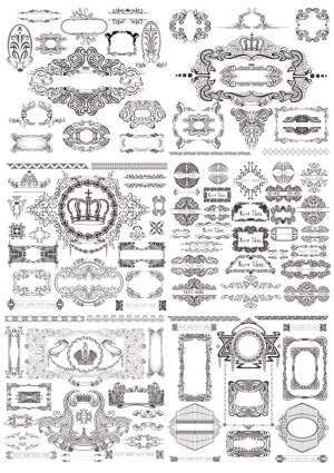 Vintage Decorative Frames and Ornamental Borders Collection Free Vector
