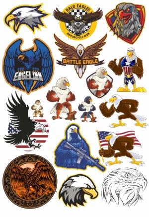 Collection of Diverse Bald Eagle Vector Illustrations and Mascots Free Vector