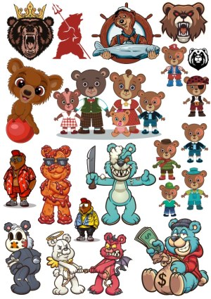 Collection of Various Bear Characters and Mascots in Different Styles and Themes Free Vector