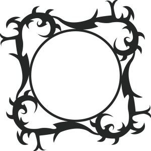 Tribal Style Circular Frame with Curved Spikes Free Vector