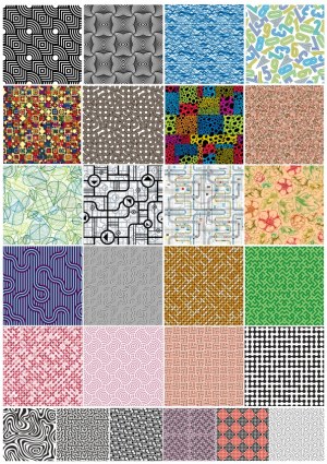 Collection of 25 Abstract Geometric and Organic Vector Patterns Free Vector