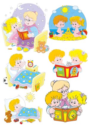 Children's Daily Activities Vector Set Free Vector
