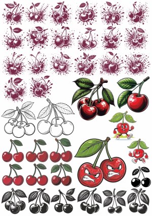 Diverse Cherry Vector Illustrations and Icons Free Vector