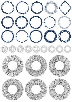 Decorative Circular Ornament and Chain Border Vectors Free Vector
