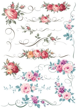Vintage Floral Vector Ornaments and Swirls Free Vector