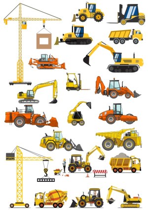 Construction and Heavy Machinery Vector Collection Free Vector