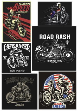 Vintage Motorcycle Racing and Biker Culture Vector Collection Free Vector