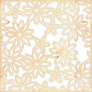 Wooden Floral Cutout Pattern Free Vector