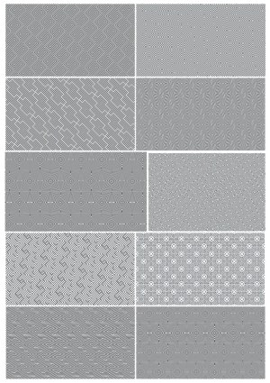 Set of Ten Seamless Abstract Optical Illusion Patterns Free Vector