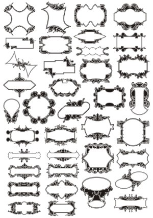Set of Decorative Vintage Label and Frame Designs Free Vector