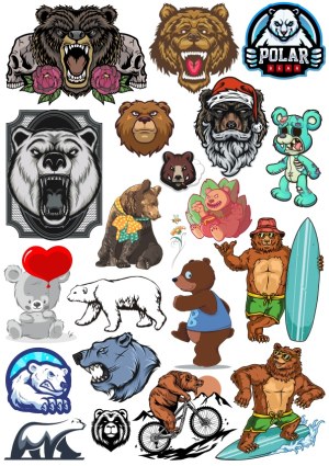 Collection of Bear-Themed Vector Illustrations and Mascots Free Vector