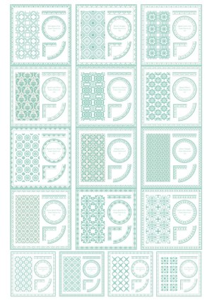 Collection of Ornamental Geometric and Floral Vector Pattern Frames Free Vector