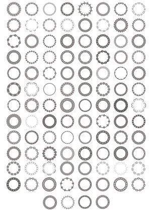 Set of 81 Decorative Circular Pattern Frames Free Vector