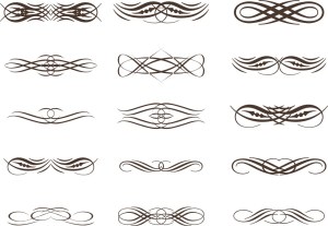 Set of Ornate Vintage Decorative Swirl Vector Designs Free Vector