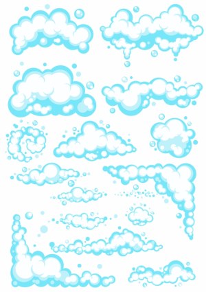 Bubble Cloud Shapes Vector Set Free Vector