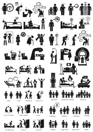 Medical and Relationship Life Events Vector Icons Collection Free Vector