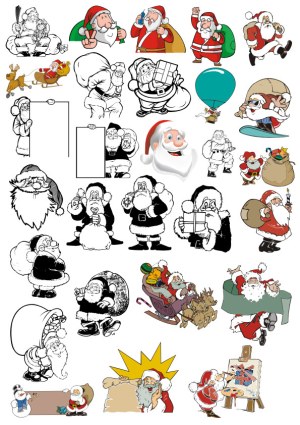Santa Claus Cartoon and Illustrative Vectors Collection Free Vector